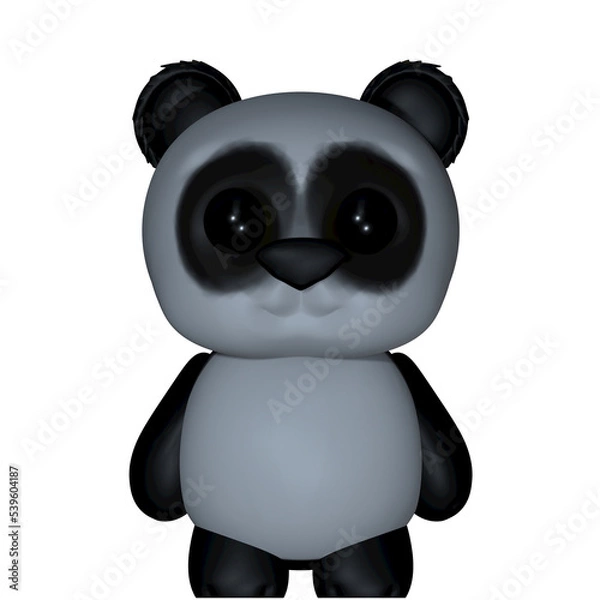 Obraz 3d panda bear cartoon isolated character illustration 