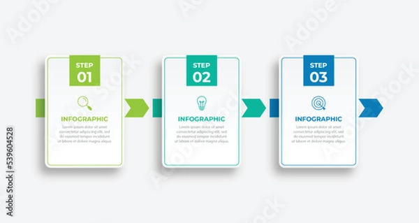 Fototapeta Vector infographic design template with 3 options or steps