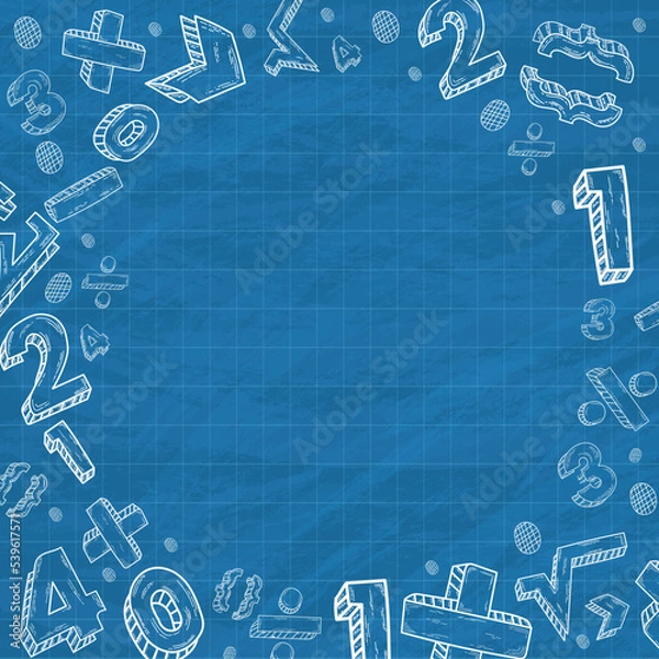 Obraz chalkboard math background symbols formulas, , eudcation background, vector