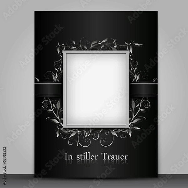 Obraz Trauerkarte mit Text- , Bildfeld
