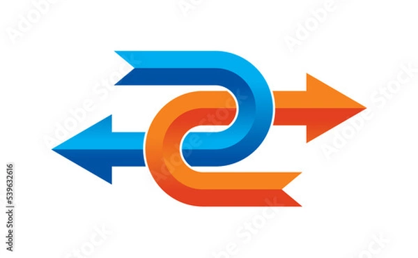 Obraz Pfeil, wenden, bitte wenden, Wendemanöver, Zeichen, Symbol, umlenken, kehrt, wende, kehrtwende