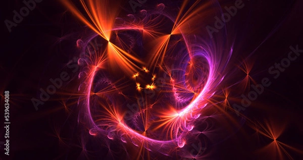 Fototapeta 3D rendering abstract colorful fractal light background