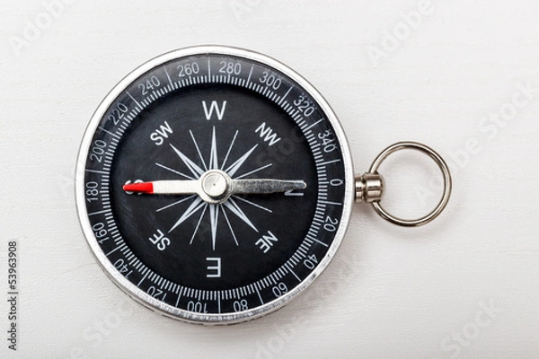 Fototapeta Route mit Kompass planen