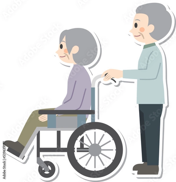 Fototapeta 高齢夫婦の介護　老老介護