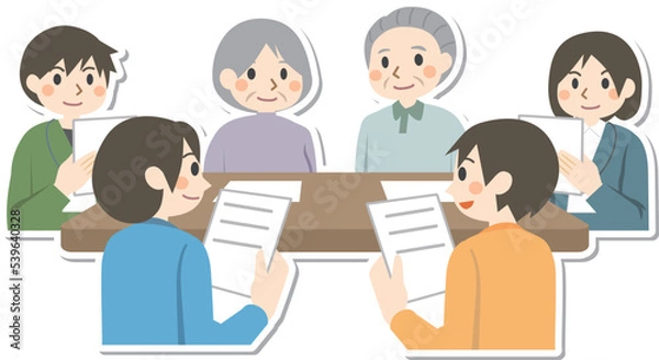 Fototapeta サービス担当者会議　介護　関係者　会議