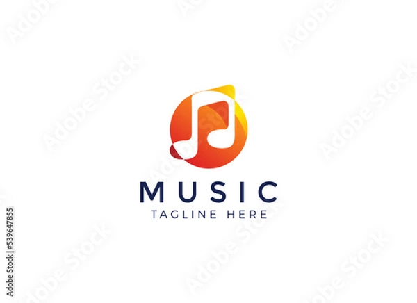 Fototapeta Simple Music and audio wave logo design template.