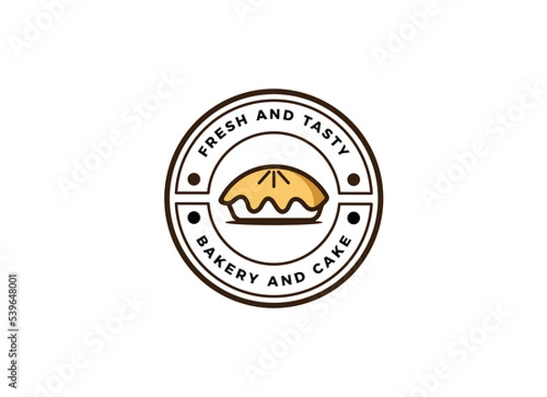 Fototapeta Fresh bread and bakery logo design concept. Croissant bakery logo