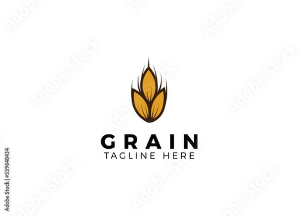 Fototapeta simple wheat / grain vector icon logo design