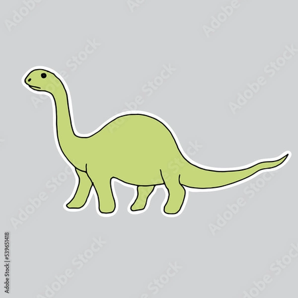 Obraz Vector hand drawn dinosaur sticker.