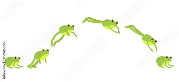 Fototapeta Frog jumping animation sequence