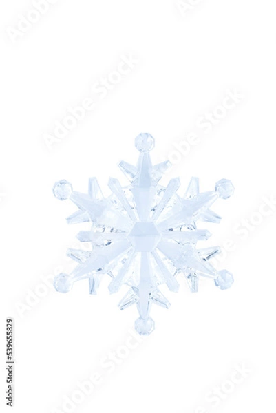 Fototapeta crystal snowflake on white background