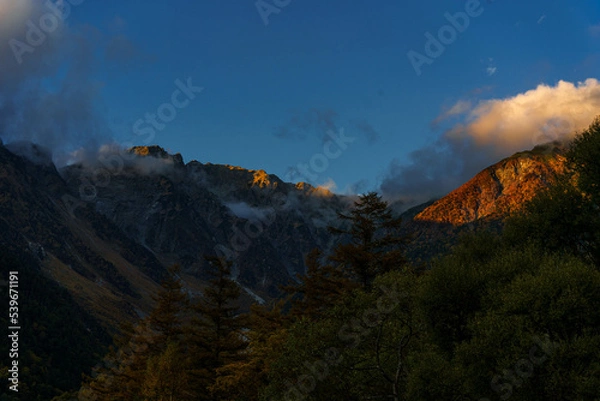 Obraz 北アルプス夕景