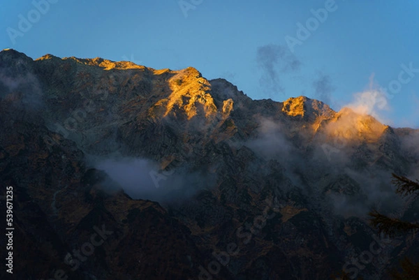 Obraz 北アルプス夕景