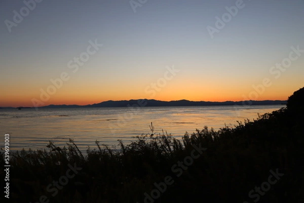 Obraz 琵琶湖の夕焼け