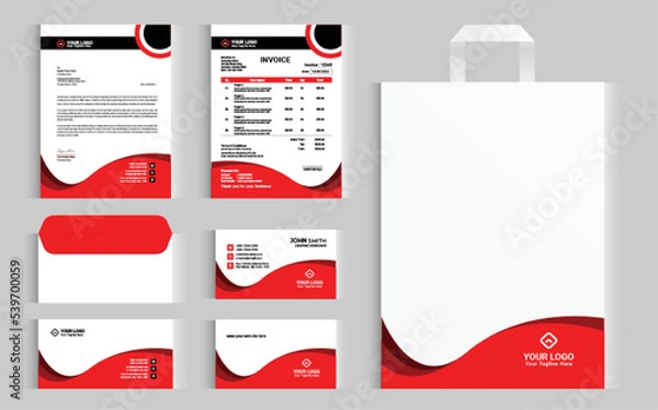 Obraz Modern Stationery Set  Design Template