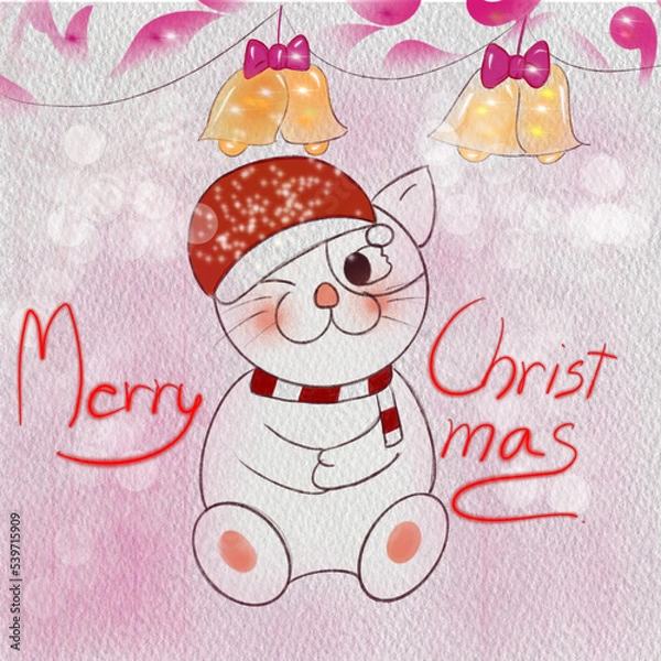 Obraz christmas card with snowman