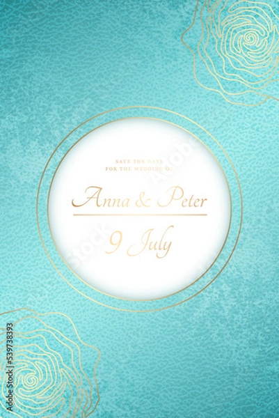 Obraz Wedding banner with mint leather texture