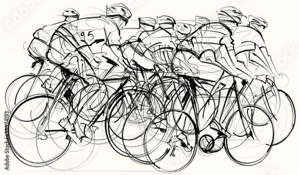 Fototapeta rowerzyści w zawodach