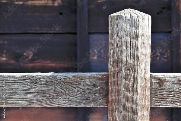 Fototapeta 観光地の庄屋通りの柵