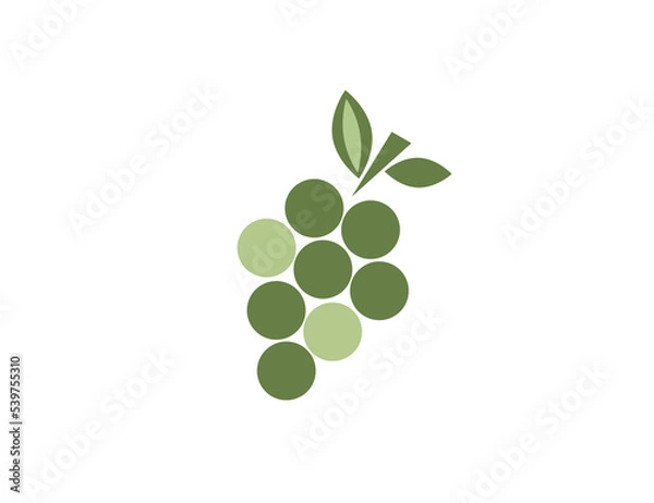 Fototapeta Flat vector icon - bunch of grapes. Web version. food, nature