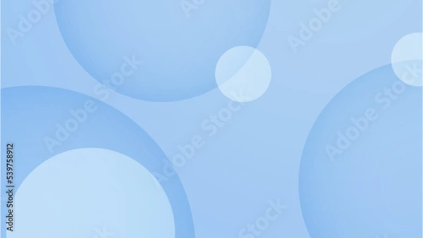 Fototapeta Abstract light blue and white gradient minimal background with circle and sphere. Modern trendy fresh color for presentation design, flyer, social media cover, web banner, tech banner