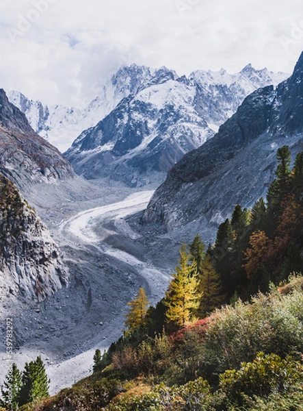 Obraz flowing glacier with autumn colors