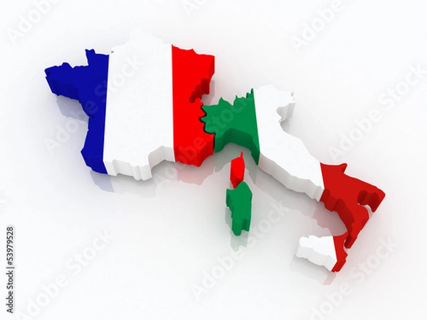 Obraz Map of France and Italy.