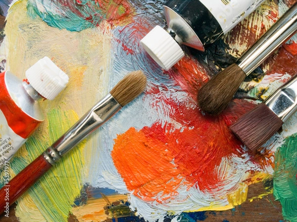 Fototapeta Tuben und Pinsel