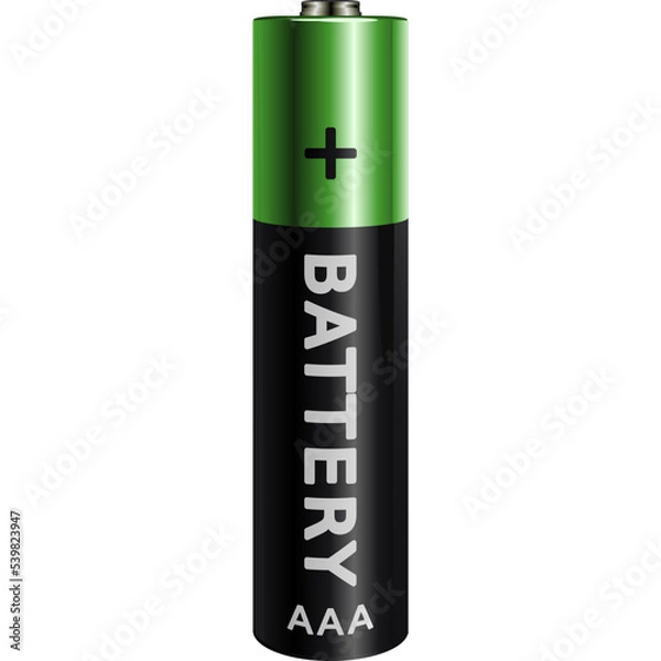 Obraz battery AAA black and green color vector