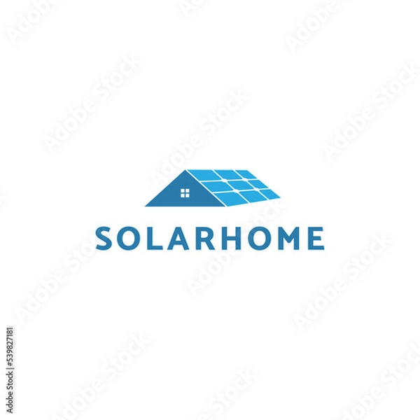 Obraz Solar house sun technology logo design vector