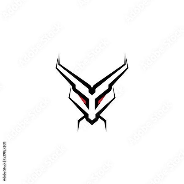 Obraz Dragon head minimalist logo design vector