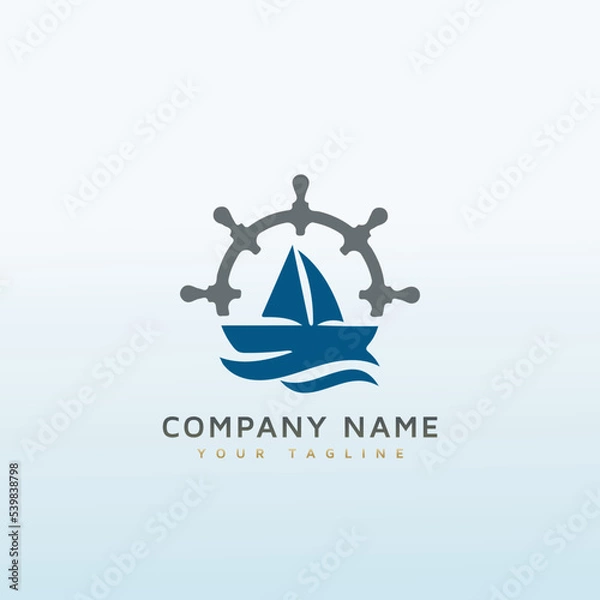 Obraz Marin and boating logo design