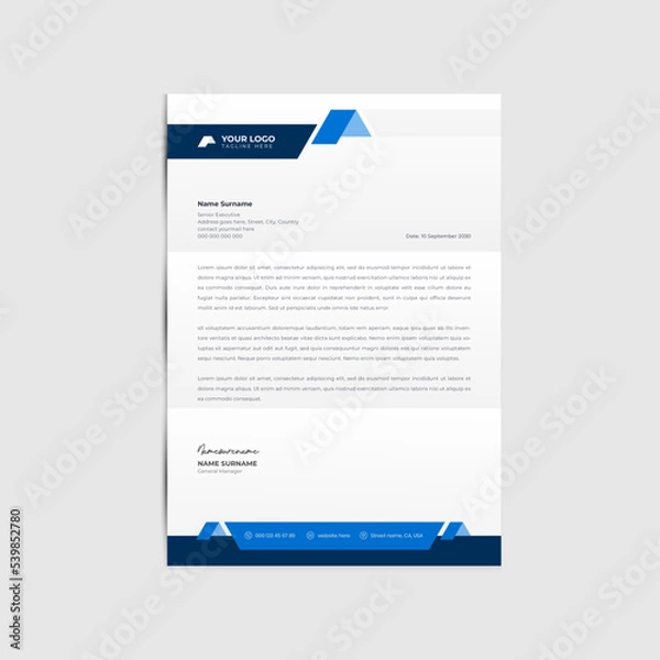 Obraz Modern business letterhead template design vector