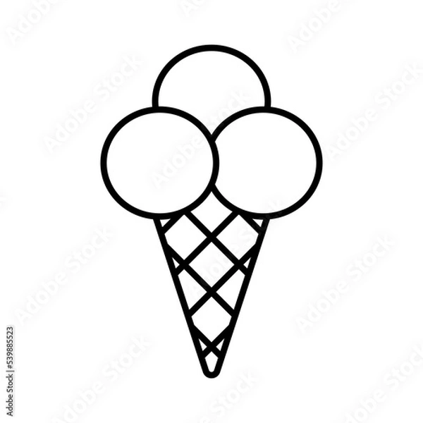 Fototapeta Ice cream outline icon. Linear style sign for mobile concept and web design. Logo ice cream illustration.  Single high quality symbol.