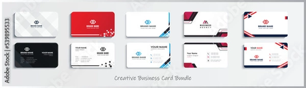 Fototapeta customizable high quality professional business card design sleek, elegant, modern templates, bold,minimalism, corporate dual sided design unique shapes sizes custom business card templates print item