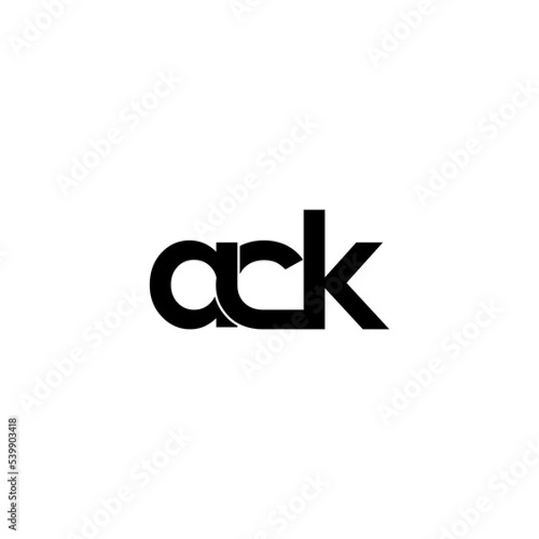Fototapeta ack lettering initial monogram logo design