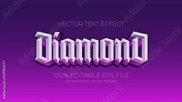 Fototapeta Diamond text effect style, EPS editable text effect