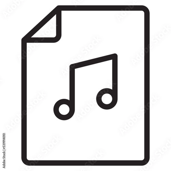 Fototapeta Music File outline style icon
