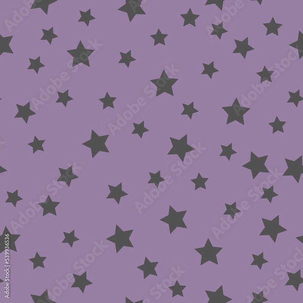 Fototapeta Simple abstract pattern. grey  stars. Lilac background. Fashionable print for textiles, wallpaper and packaging.