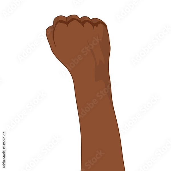 Fototapeta The hand is clenched into a fist. A symbol of strength and confrontation. A body part. Vector illustration isolated on a white background for design and web.