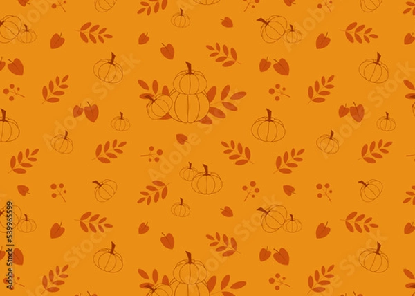 Fototapeta Pumpkin, fall, autumn seamless pattern 