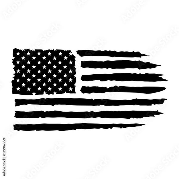 Obraz black and white american flag