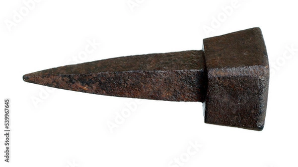 Obraz Old rusty nail on transparent background