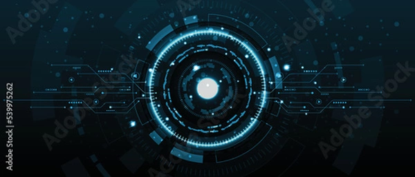 Fototapeta Abstract circuit board futuristic technology processing background. vector illustration