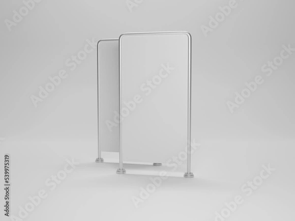 Fototapeta Stand banner mockup 3d rendering with white background  