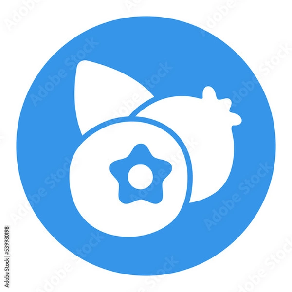 Fototapeta Blueberry vector icon. Forest berry sign