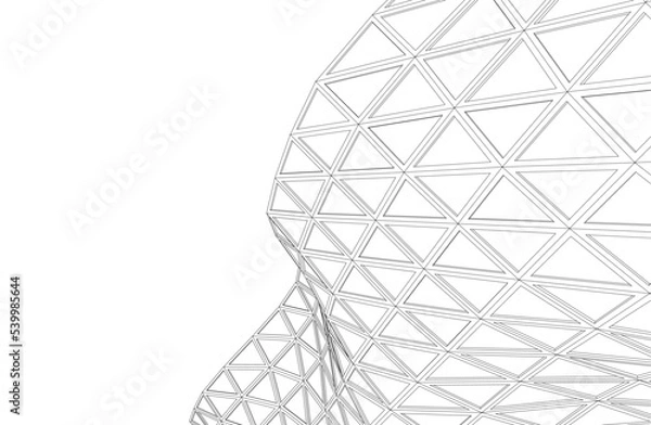 Fototapeta abstract modern architecture 3d illustration