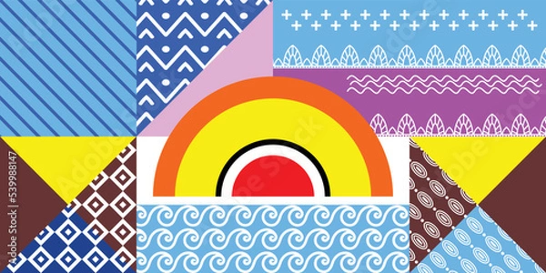 Obraz Punchy Colorful Geometric pattern Abstract Vector Stock, a simple background design