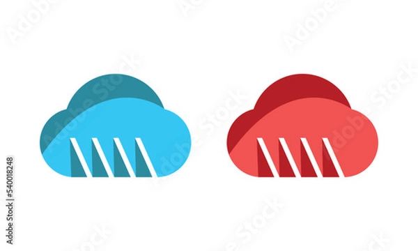 Fototapeta forecast logo with melted blue cloud. concept of daily forecasting, company brand, tv program, weather today. isolated on white background. flat style trendy modern branding design vector illustration