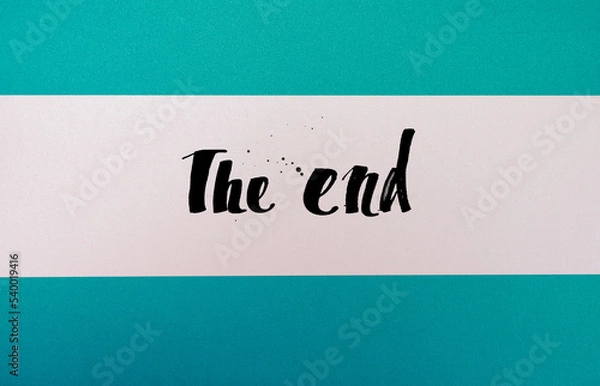 Obraz Powerpoint presentation template with handwriting calligraphy lettering. Presentation background page. Slide for presentation. Keynote layout..